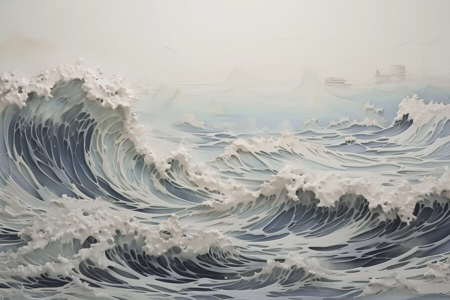 Grandes vagues dans l'océan