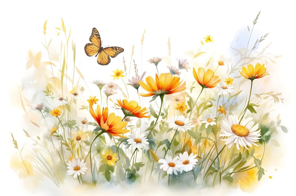 Papillon volant au-dessus des fleurs Papillon volant au-dessus des fleurs