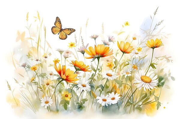 Papillon volant au-dessus des fleurs Papillon volant au-dessus des fleurs