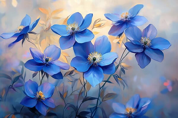 Group of blue flowers Group of blue flowers