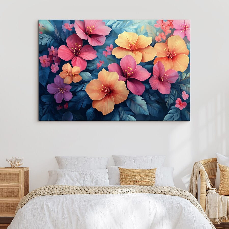 Groupe de fleurs colorées