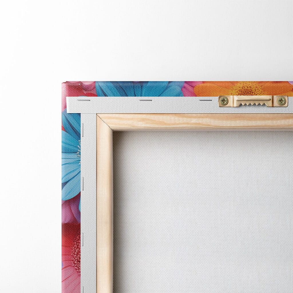 Woman with flowers around her face