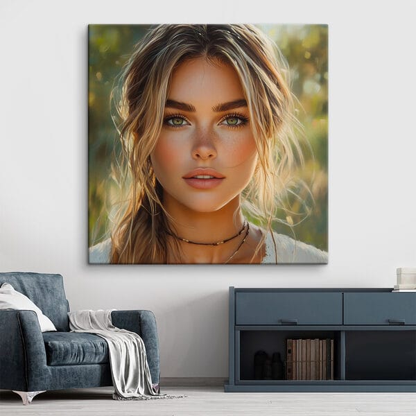 Femme aux yeux verts et taches de rousseur Femme aux yeux verts et taches de rousseur
