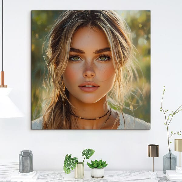 Femme aux yeux verts et taches de rousseur Femme aux yeux verts et taches de rousseur