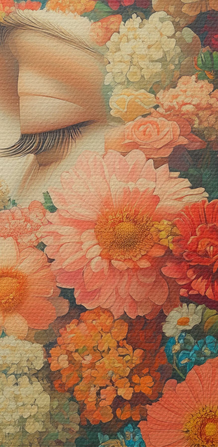 Femme avec des fleurs dans les cheveux