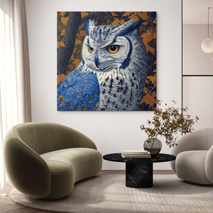 Un hibou aux yeux jaunes Un hibou aux yeux jaunes