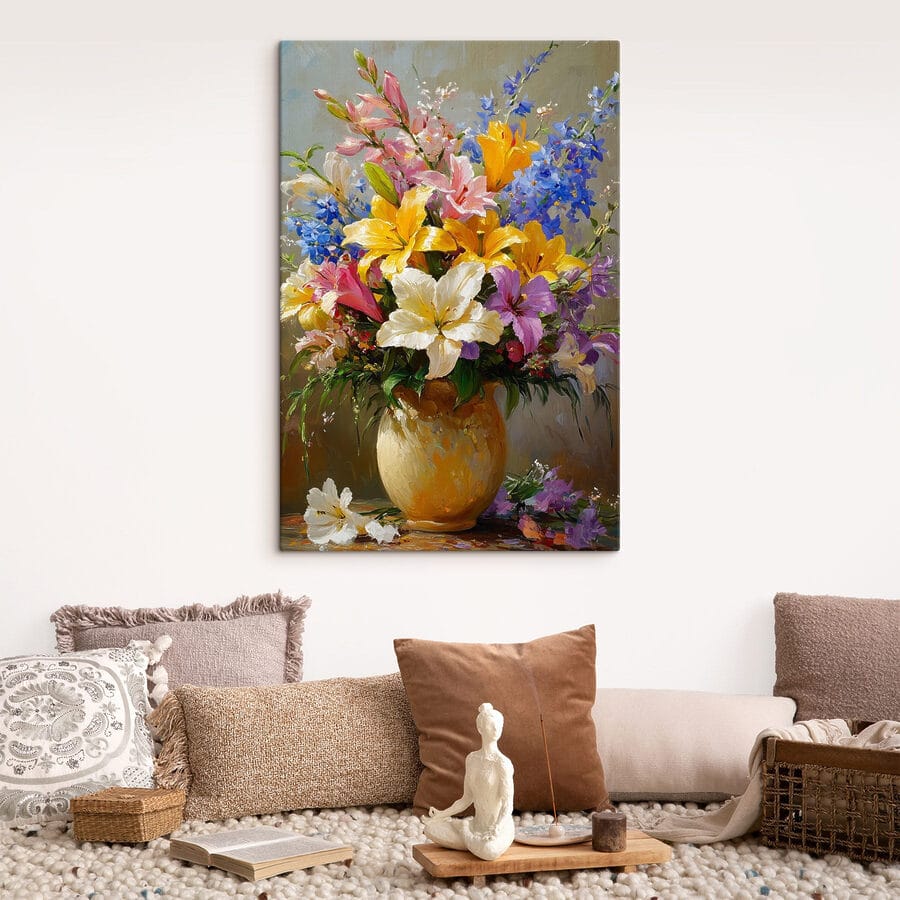 Peinture de fleurs dans un vase