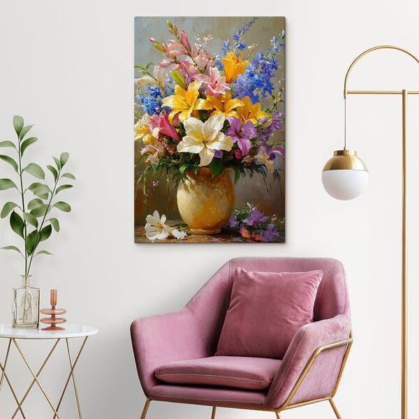 Peinture de fleurs dans un vase Peinture de fleurs dans un vase
