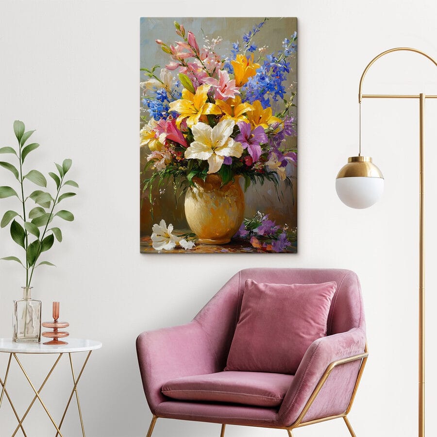 Peinture de fleurs dans un vase