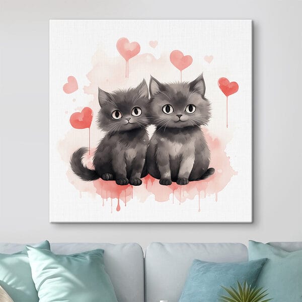 Deux chats assis l'un à côté de l'autre Deux chats assis l'un à côté de l'autre