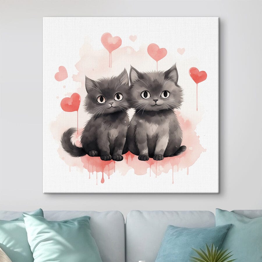 Deux chats assis l'un à côté de l'autre Deux chats assis l'un à côté de l'autre