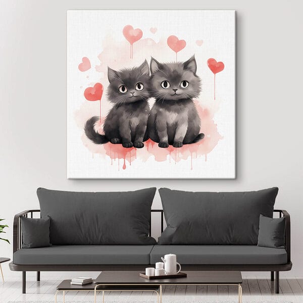 Deux chats assis l'un à côté de l'autre Deux chats assis l'un à côté de l'autre