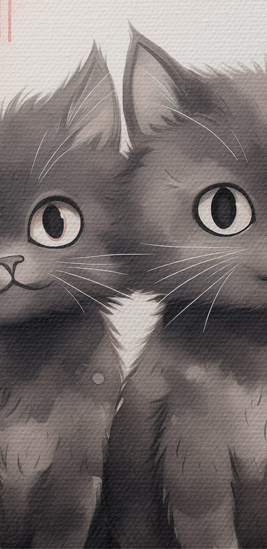 Deux chats assis l'un à côté de l'autre Deux chats assis l'un à côté de l'autre