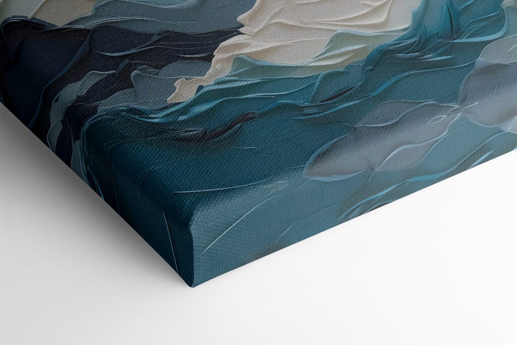 Painting of mountains and clouds