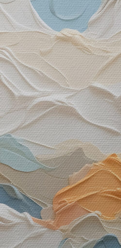 Painting of mountains and clouds