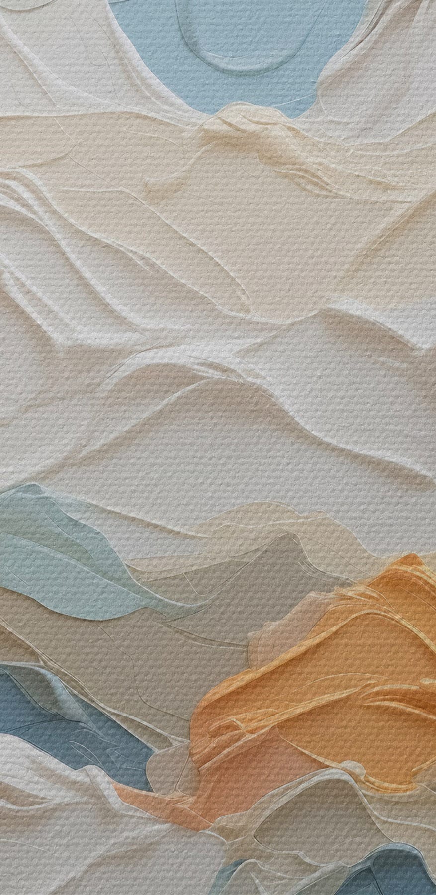 Peinture de montagnes et de nuages