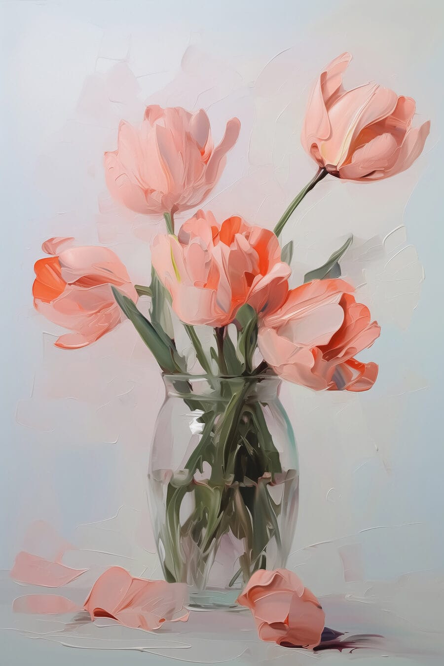 Vase de fleurs roses