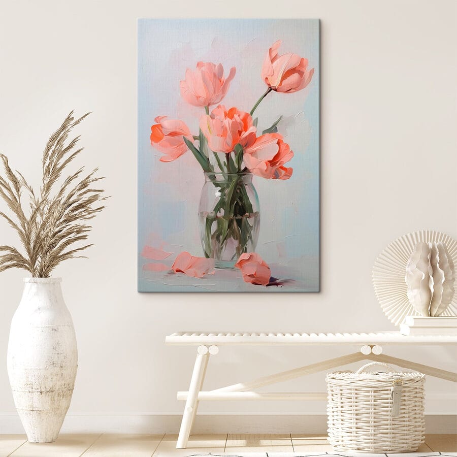 Vase de fleurs roses