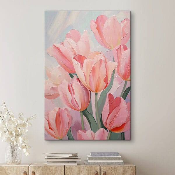 Tulipes en fleurs d'un rose tendre Tulipes en fleurs d'un rose tendre