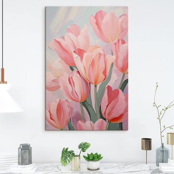 Tulipes en fleurs d'un rose tendre Tulipes en fleurs d'un rose tendre