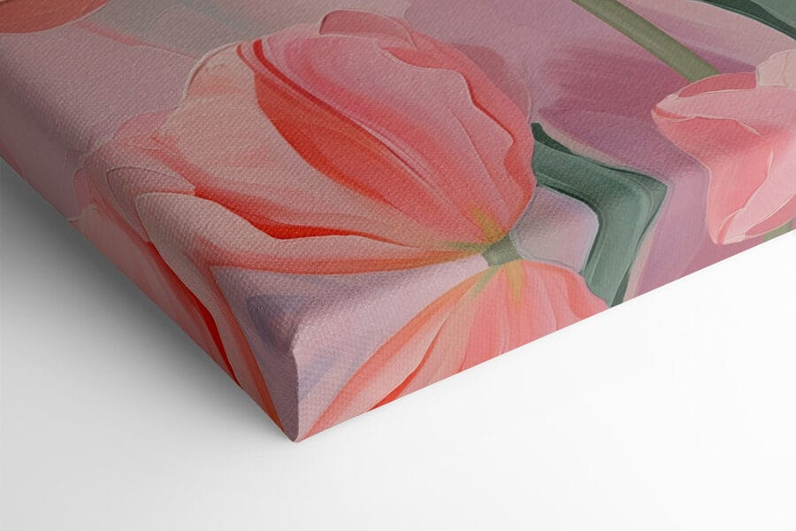 Tulipes en fleurs d'un rose tendre