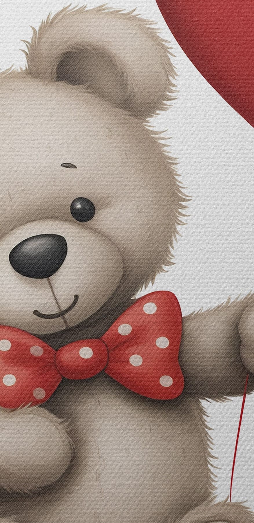 Ourson tenant un ballon en forme de coeur