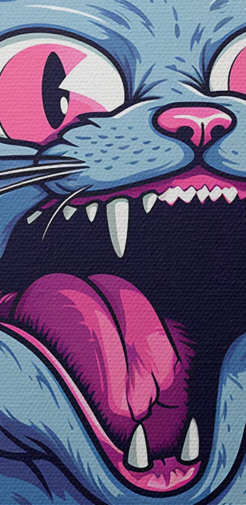 Sticker of a cat with its mouth open Sticker of a cat with its mouth open