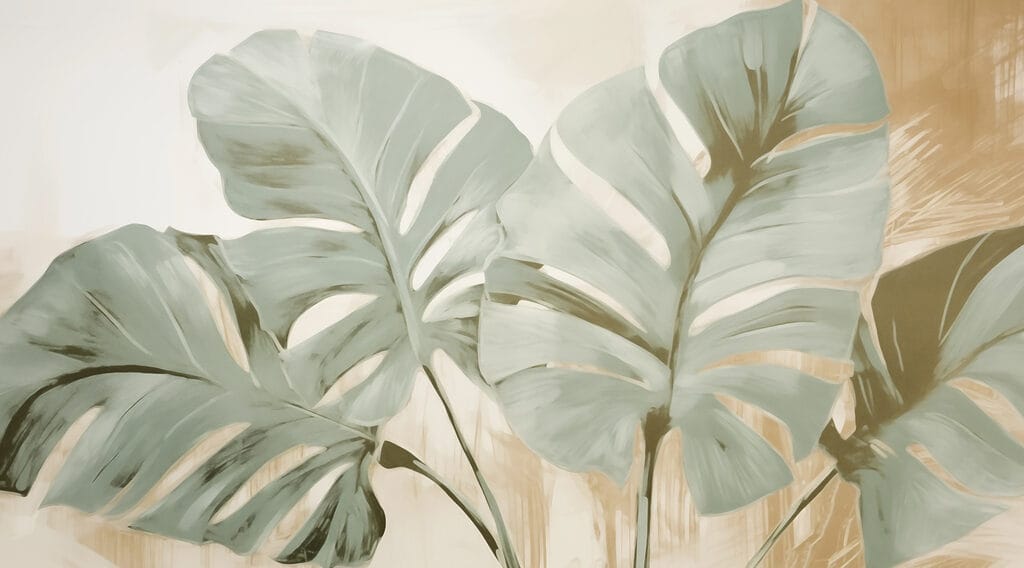 Peinture de feuilles sur un mur Peinture de feuilles sur un mur