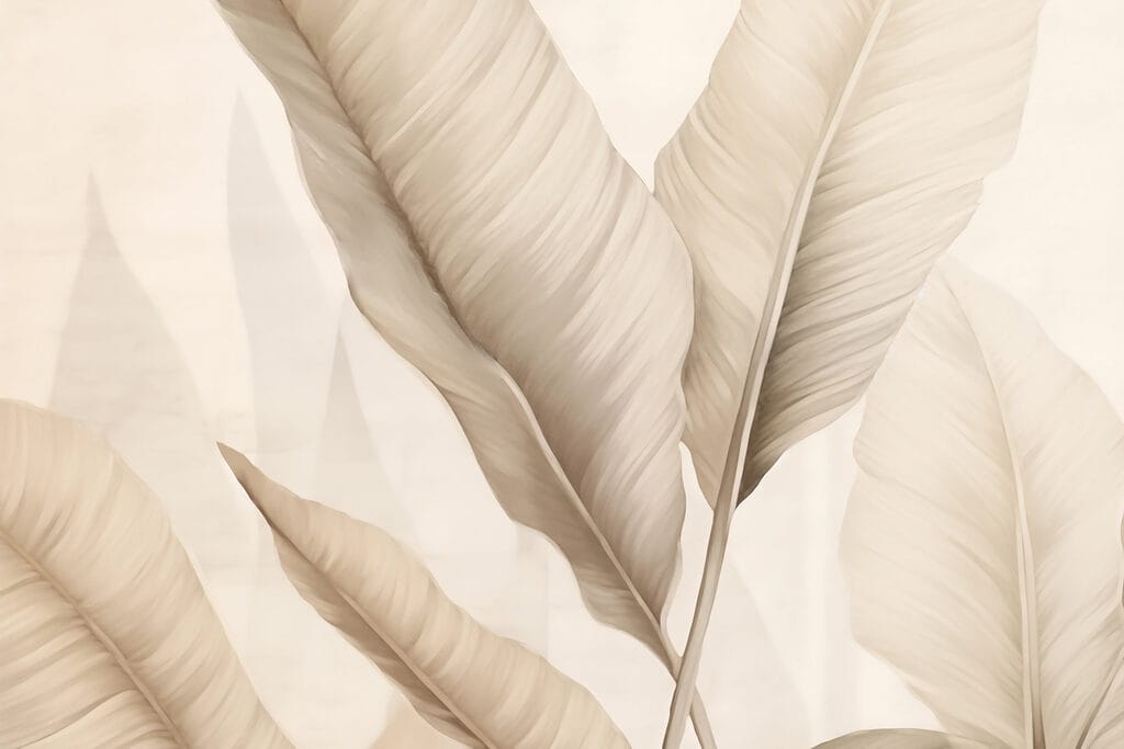 Feuilles douces sur fond de lumière tamisée Feuilles douces sur fond de lumière tamisée