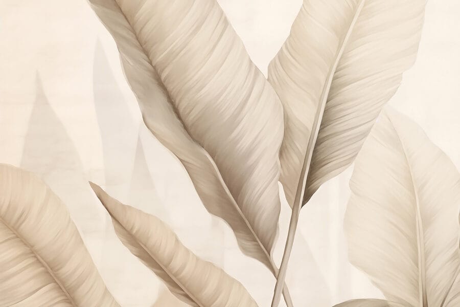 Feuilles douces sur fond de lumière tamisée