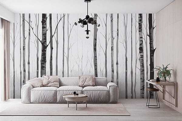 Groupe d'arbres dans une forêt Papier peint Groupe d'arbres dans une forêt