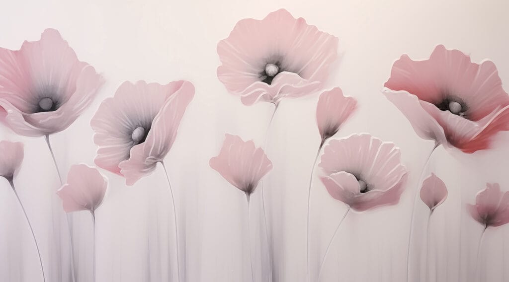 Peinture de fleurs sur un mur Peinture de fleurs sur un mur
