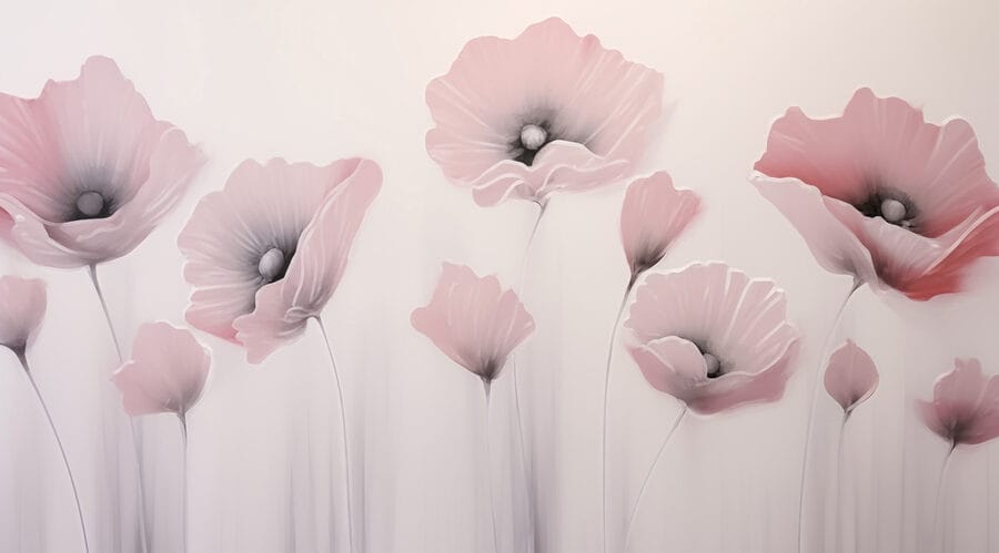 Painting of flowers on a wall Painting of flowers on a wall