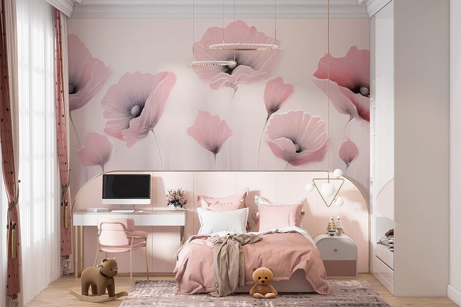 Painting of flowers on a wall Painting of flowers on a wall
