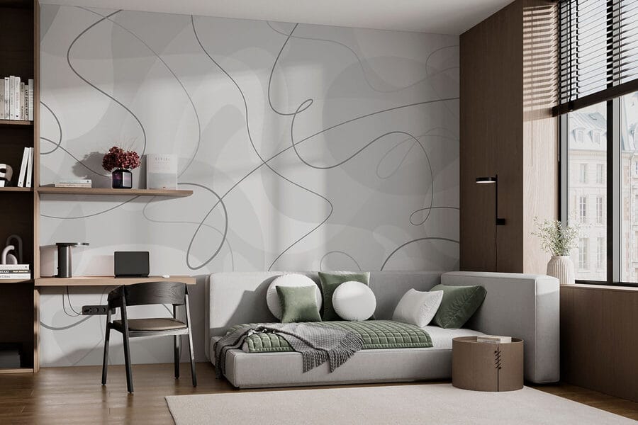 Fond gris et blanc avec lignes