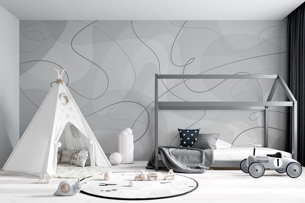 Grey and white background with lines