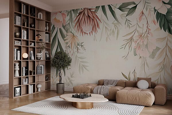 Bordure florale avec feuilles et fleurs w03019pig1r 600x400 - Bordure florale avec feuilles et fleurs