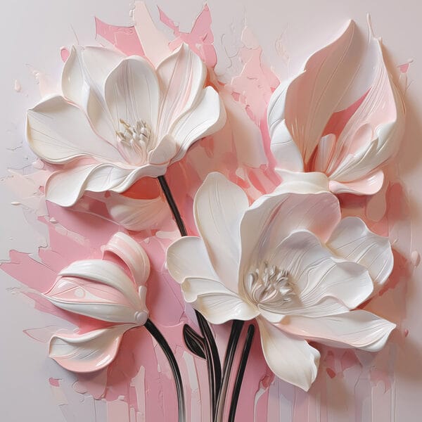 Fleurs blanches sur fond rose Fleurs blanches sur fond rose