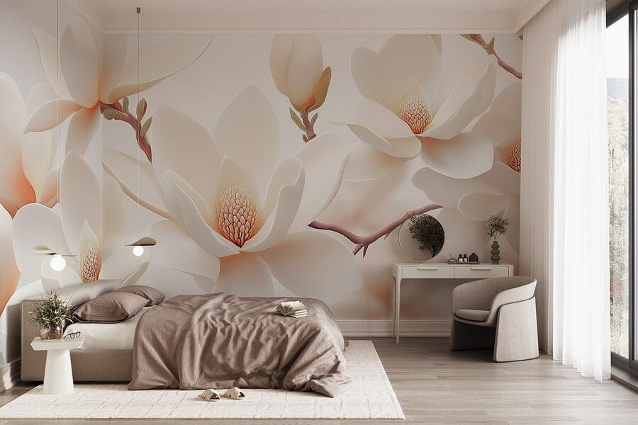 Groupe de fleurs blanches