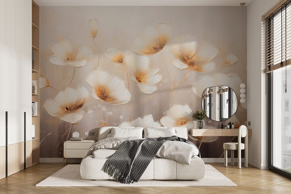 Painting of flowers on a white background Painting of flowers on a white background