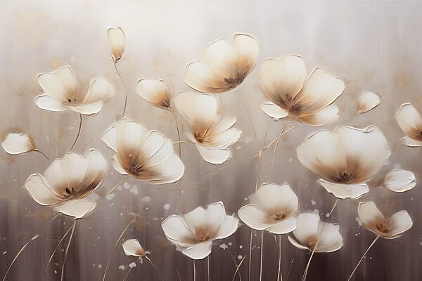 Peinture de fleurs sur fond blanc Peinture de fleurs sur fond blanc