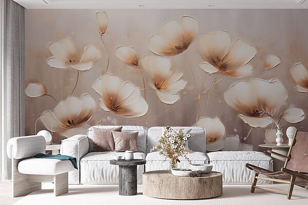 Peinture de fleurs sur fond blanc Peinture de fleurs sur fond blanc