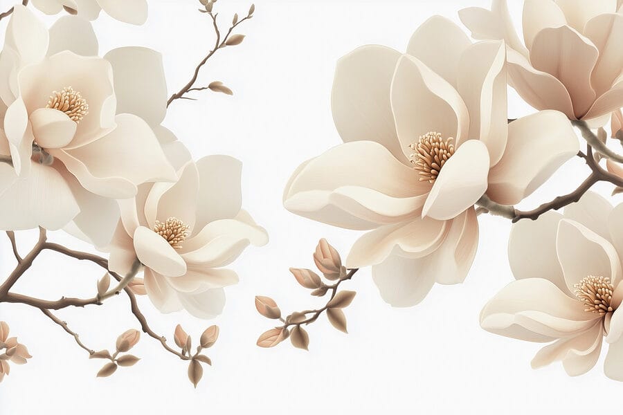 Fleurs élégantes sur des branches gracieuses