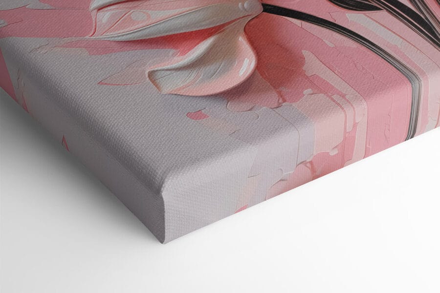 Fleurs blanches sur fond rose