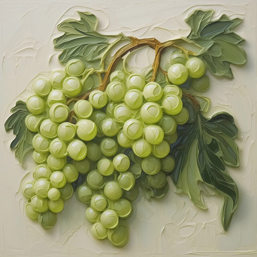 Peinture d'une grappe de raisin