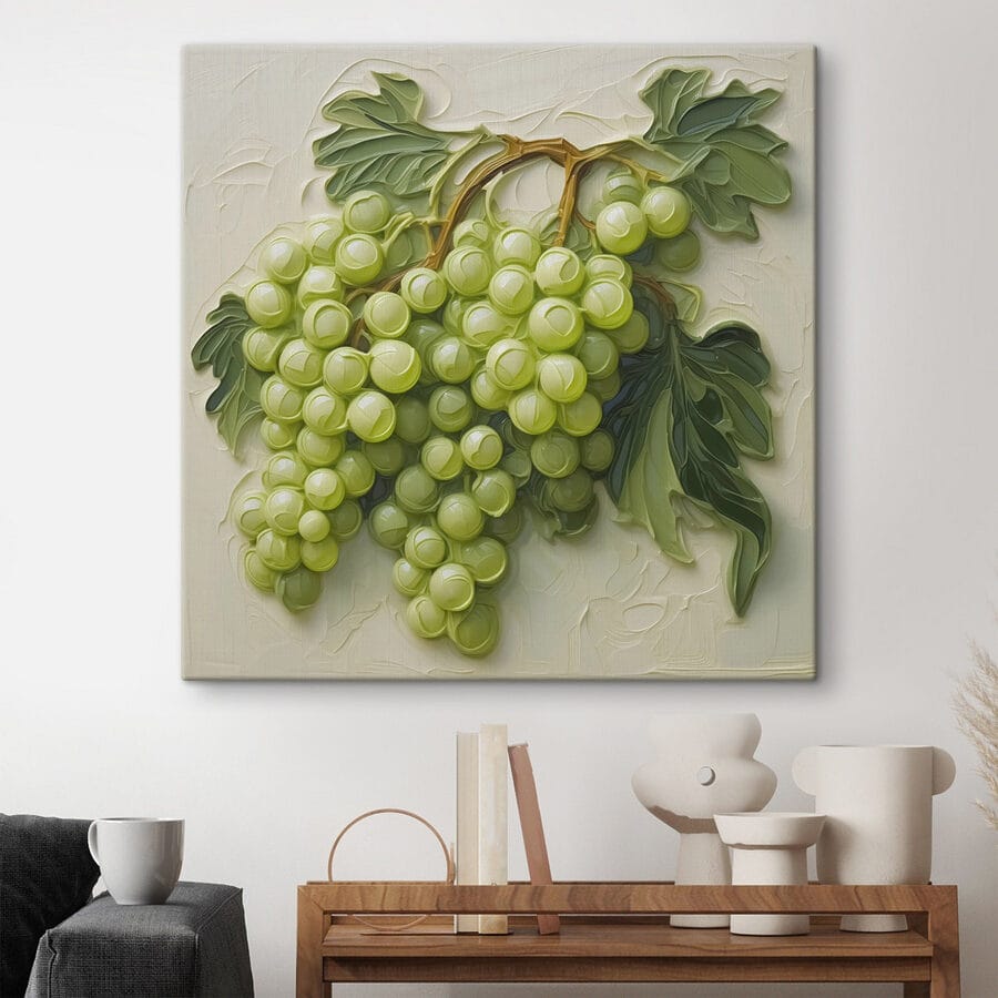 Peinture d'une grappe de raisin
