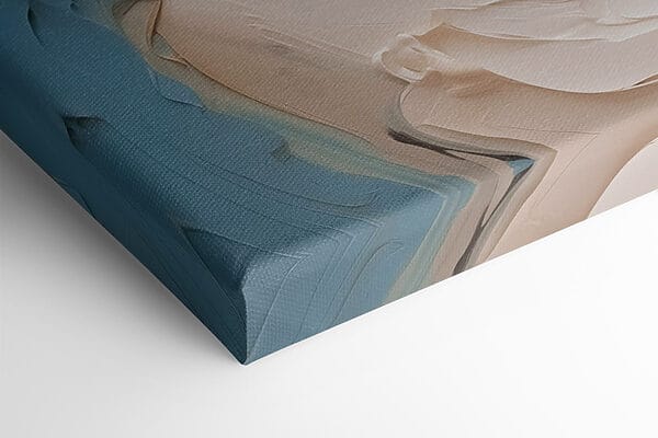 Painting of a woman with white and blue paint