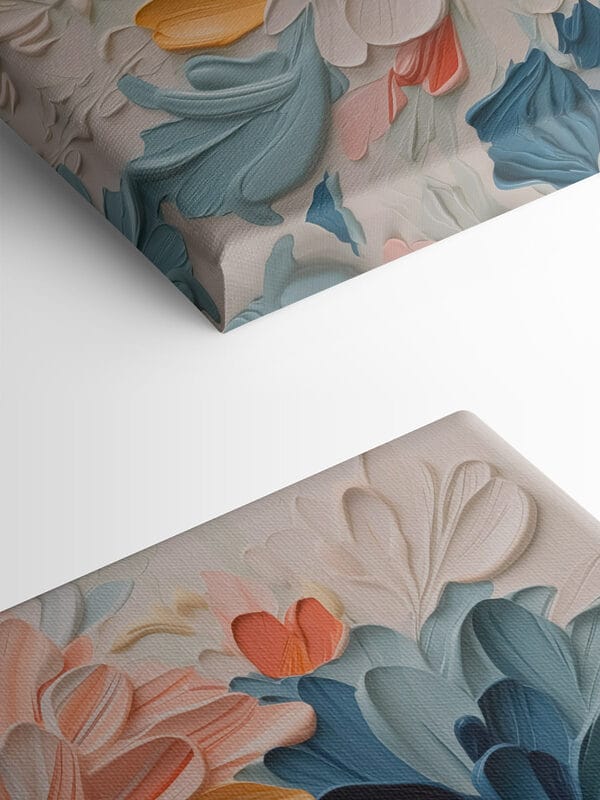 Des fleurs colorées dans une œuvre d'art texturée Des fleurs colorées dans une œuvre d'art texturée