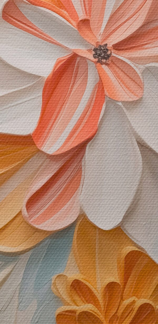 Des fleurs colorées dans une œuvre d'art texturée Des fleurs colorées dans une œuvre d'art texturée