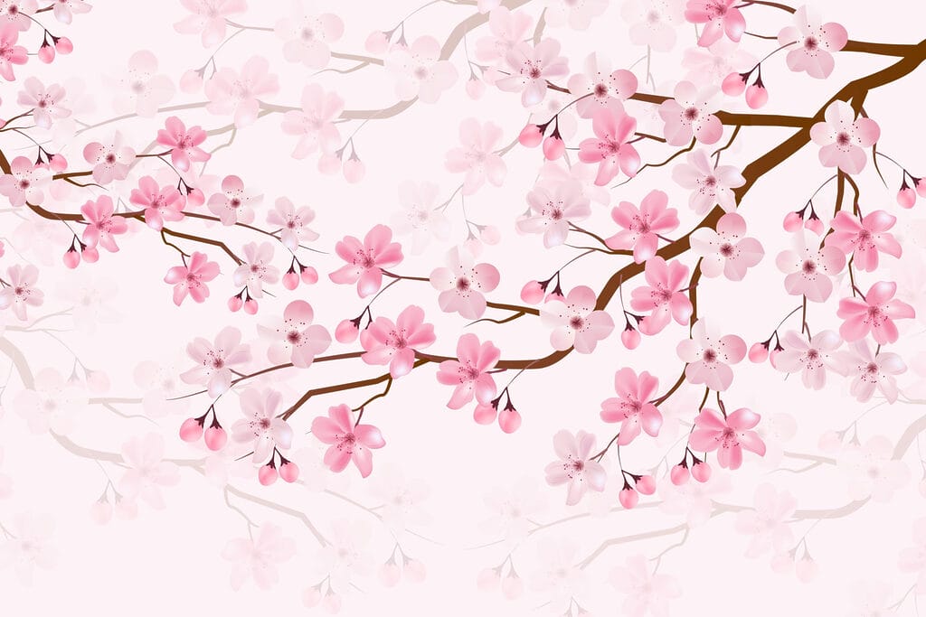 Fleurs roses sur une branche Fleurs roses sur une branche